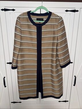 ANN TAYLOR RAIL STRIPE TOPPER COAT